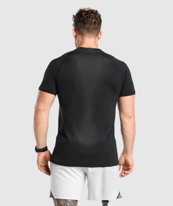 Panske Tricka Gymshark Apex Contrast Seamless Čierne | OA5870932
